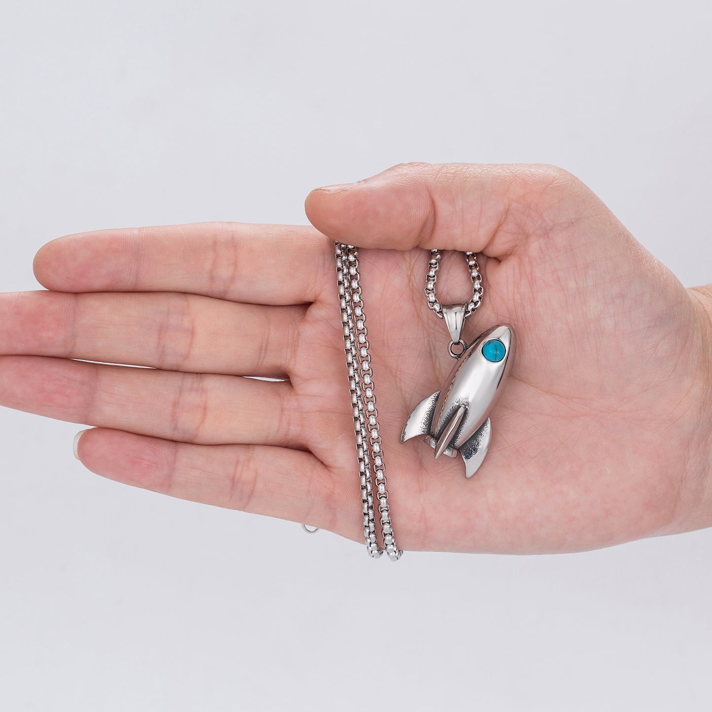 Steel Necklace - Statement Rocket Style For Modern Men Everyday Wear By Planderful