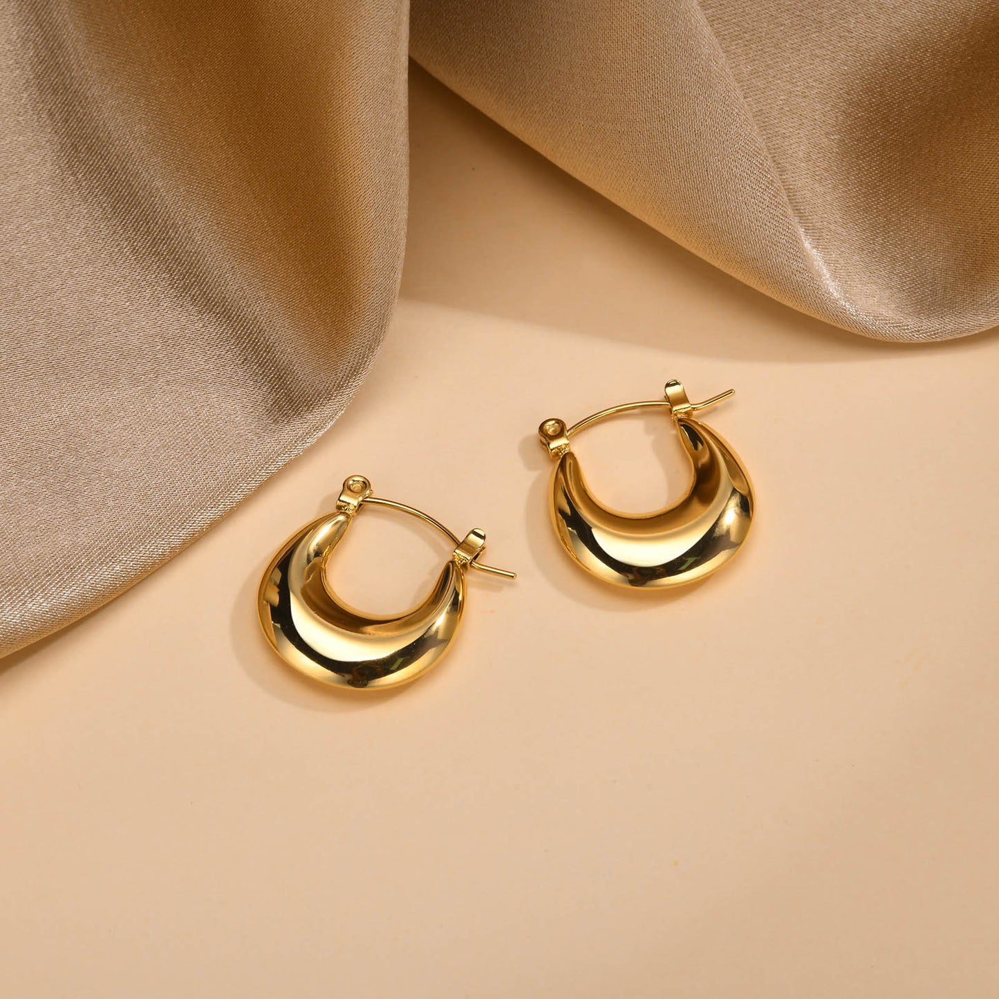 European And American Cross-Border Jewelry Golden Bamboo Earrings