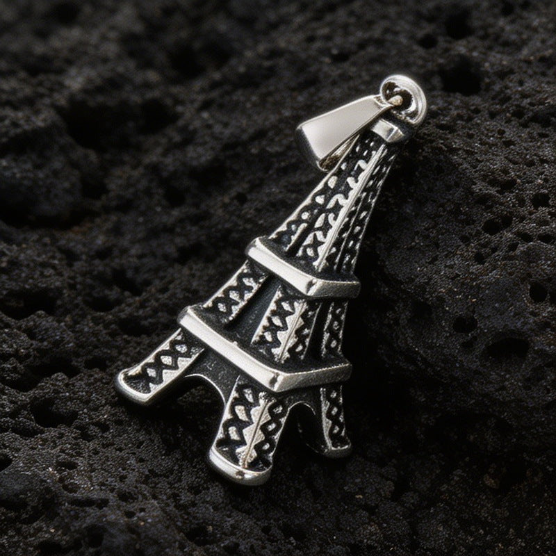 Niche Many Elements Myth Pendant Tower Conch Trident Feather Stainless Steel Men's Pendant Necklace