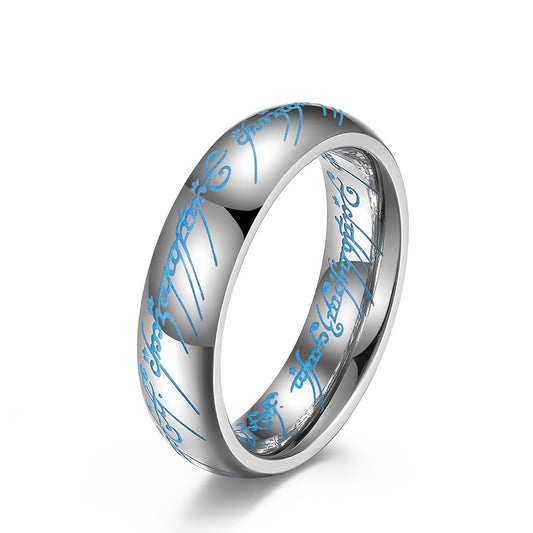 Luminous Lord of the Rings Titanium Steel Fashion Ring
