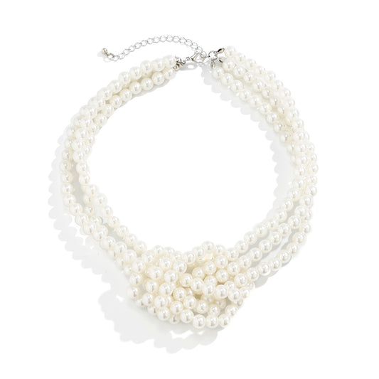 French Beaded Multi-layer Pearl Necklace from Vienna Verve