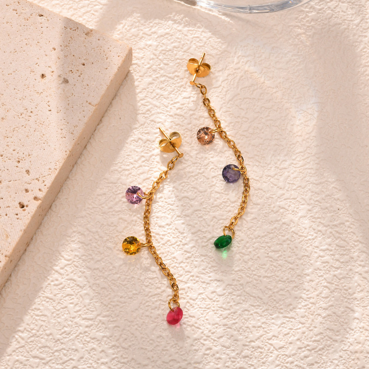 Stainless Steel Zircon Earrings