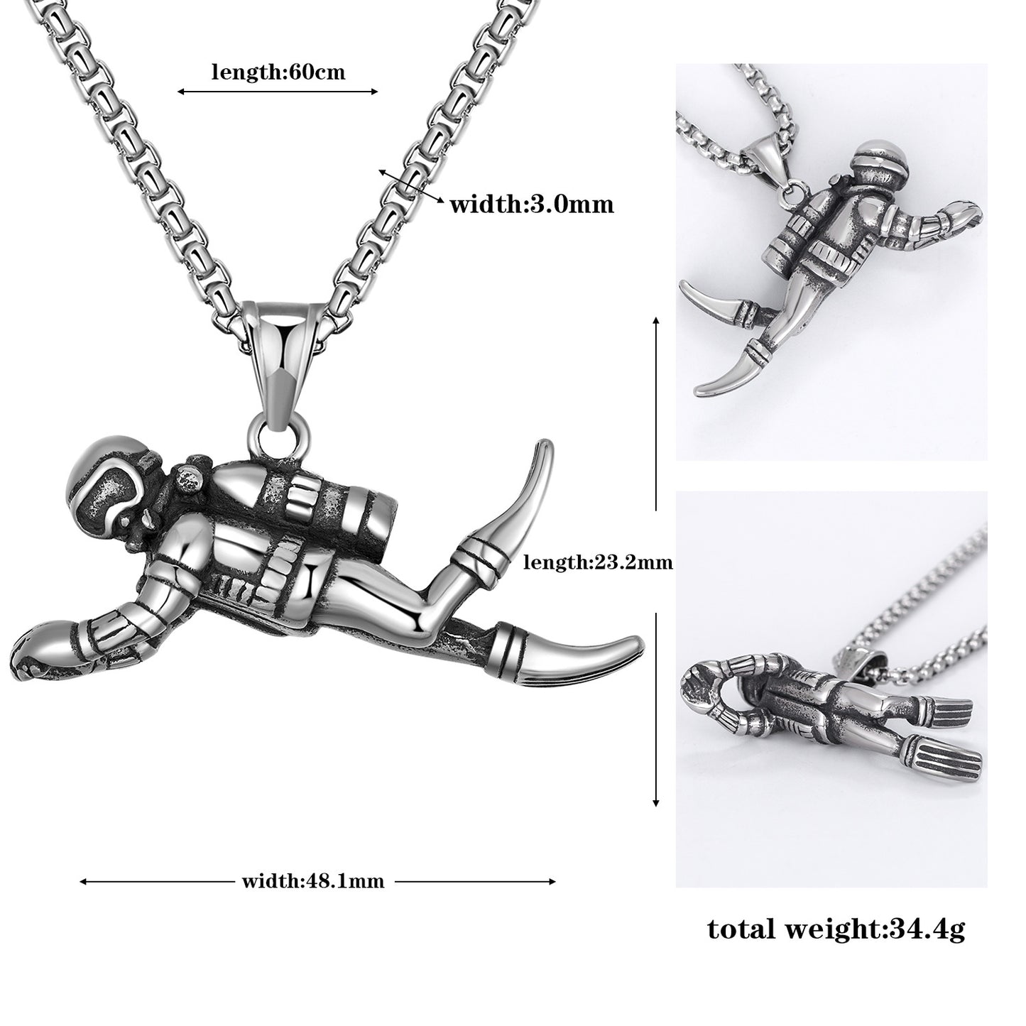 Steel Necklace – Statement Men's Long Necklace
