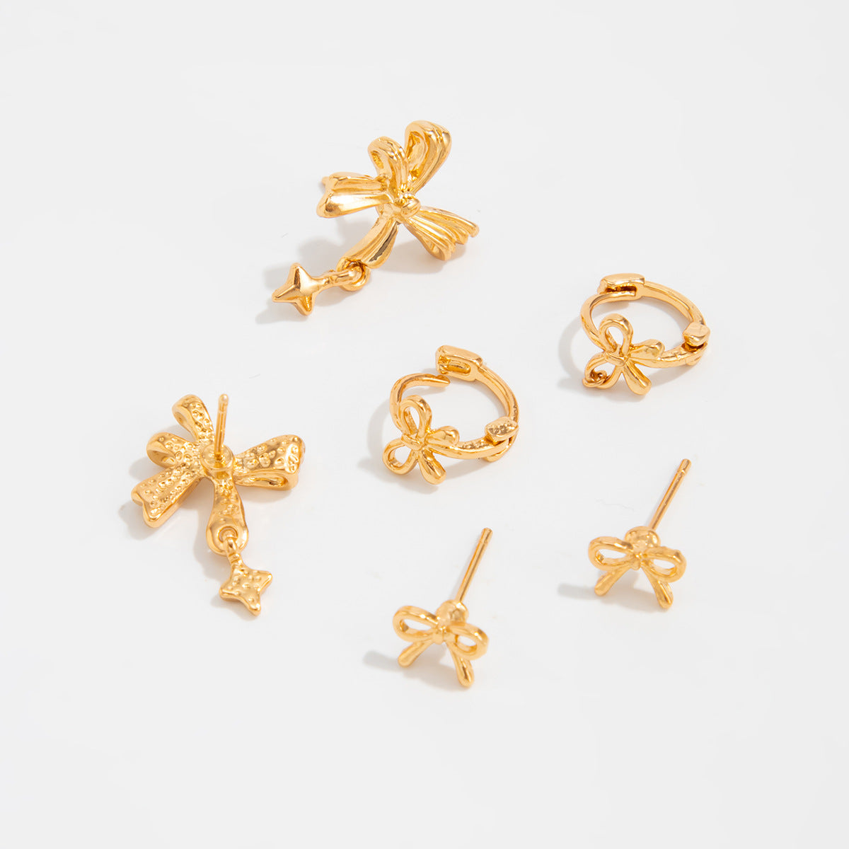 Planderful Bow Stud Earrings For Women Simple Knot Design European American Style Statement Jewelry