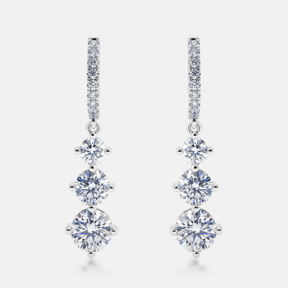 S925 Sterling Silver Moissanite Round 6.5 × 6.5 mm Stud Earrings