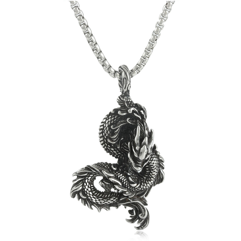 European And American Stainless Steel Dragon Pendant Necklace