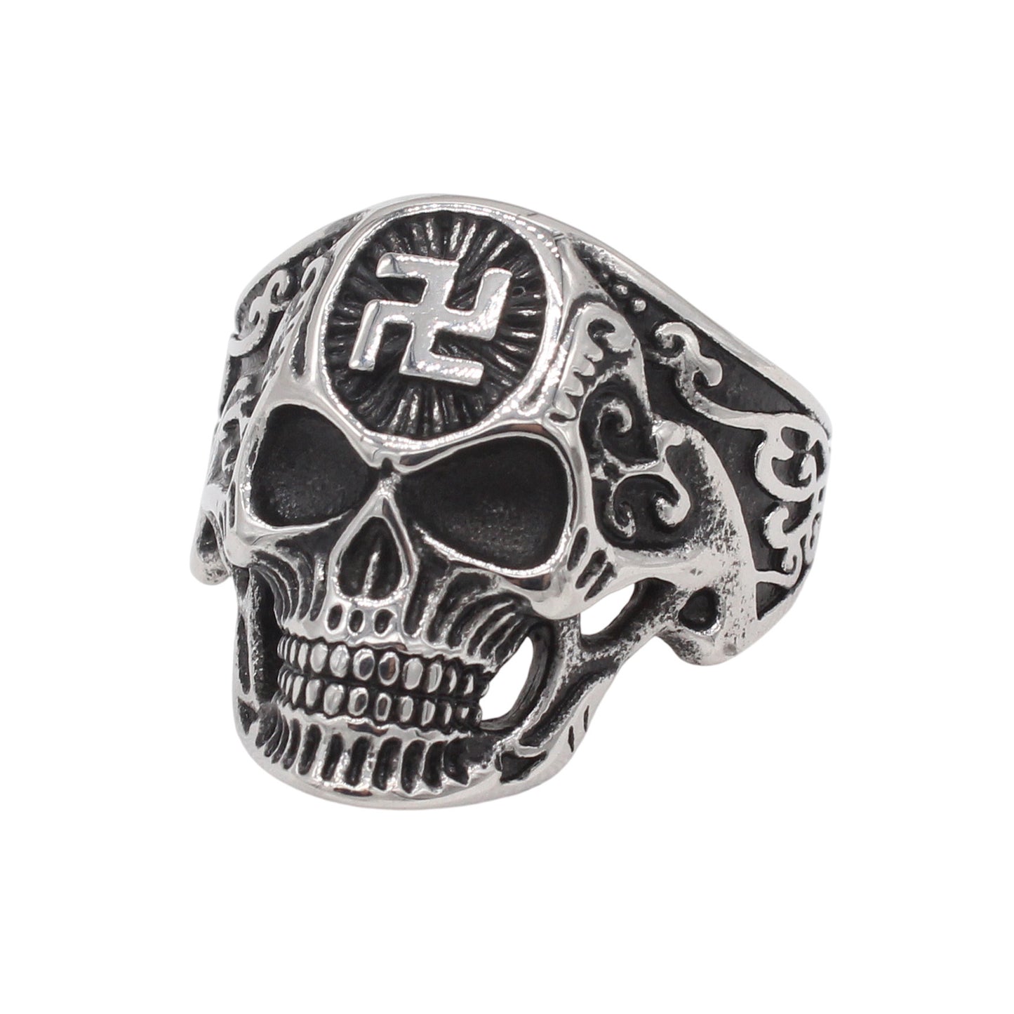 Planderful Jewelry Skull Ring For Men Titanium Steel Vintage European American Style With Bold Detailing