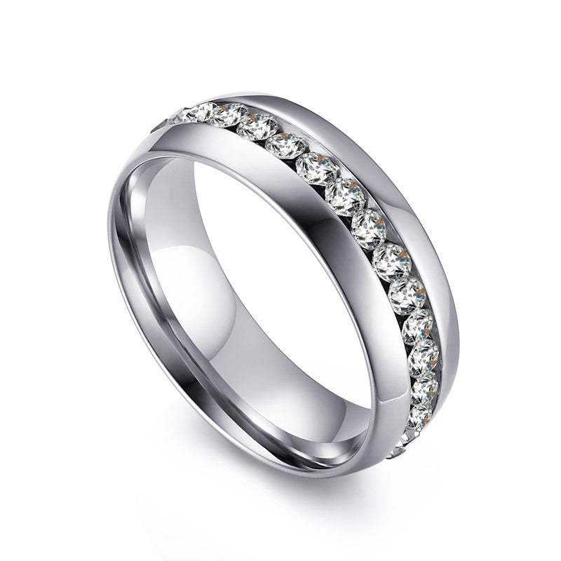 Fashion Jewelry Couple Sticky Zircon Ring Gold-Plated