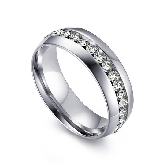 Fashion Jewelry Couple Sticky Zircon Ring Gold-Plated