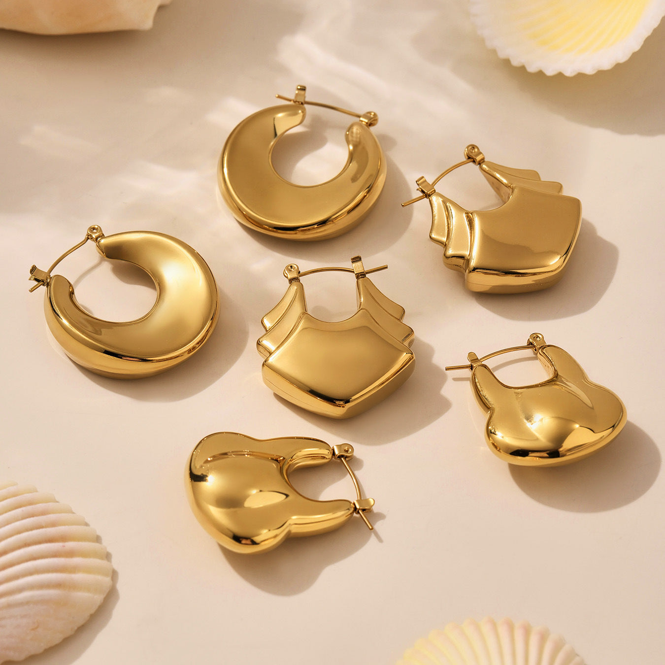 Planderful Genie 18K Gold Circle Geometric Earrings Women