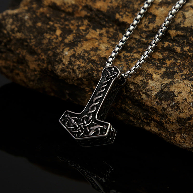 Retro European American Men's Stainless Steel Viking Anchor Pendant