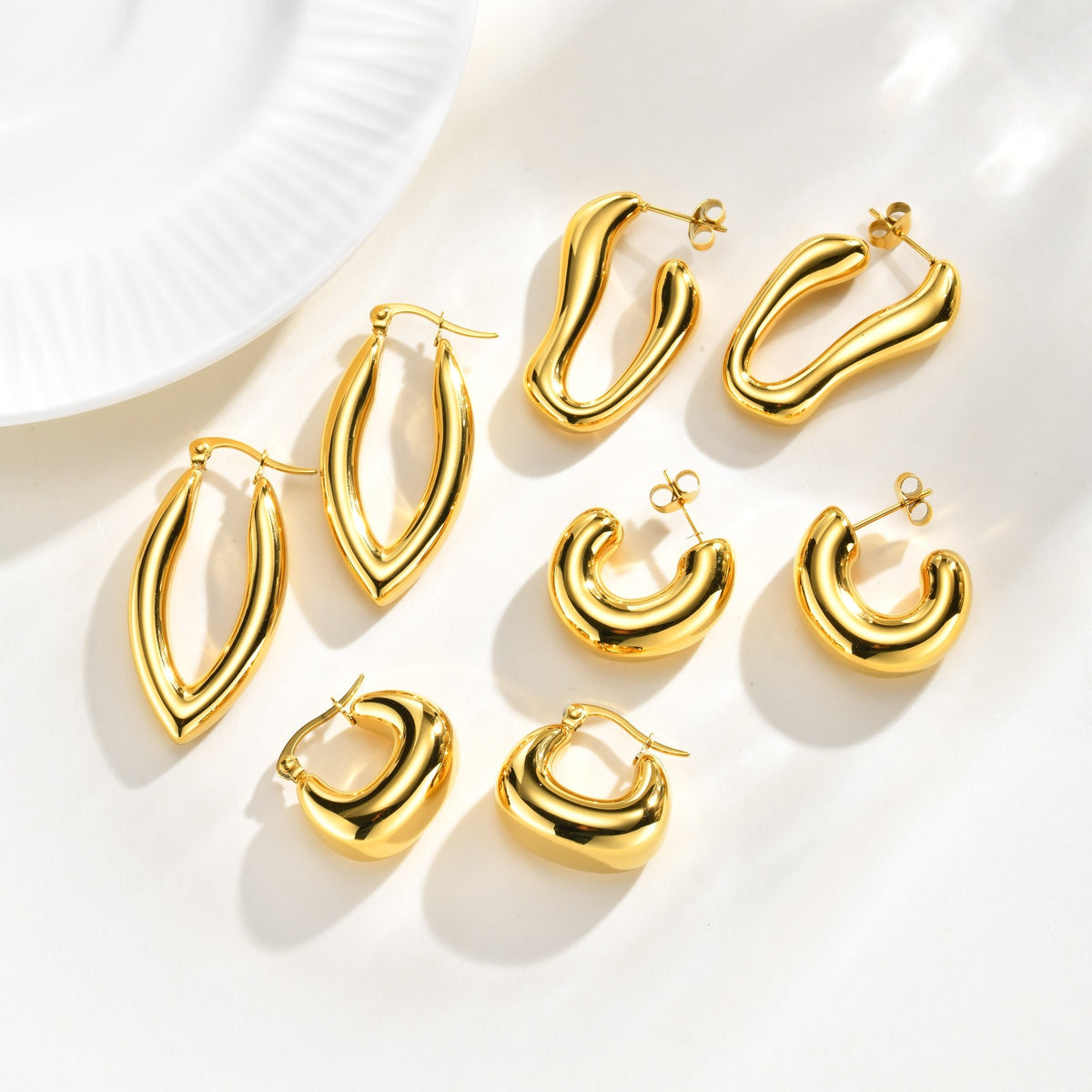 Modern Stainless Steel Earrings — Multiple Styles
