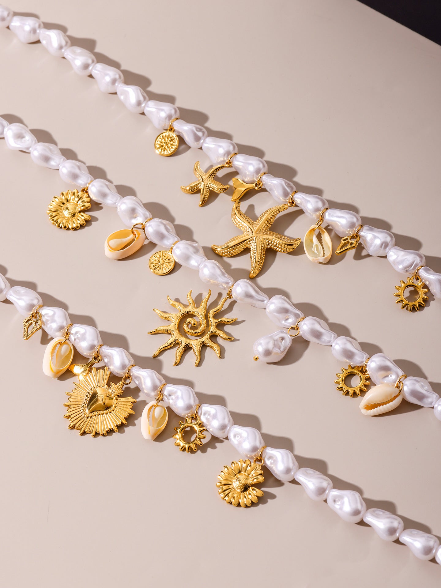 Planderful Clavicle Necklace Baroque Starfish Ocean Women