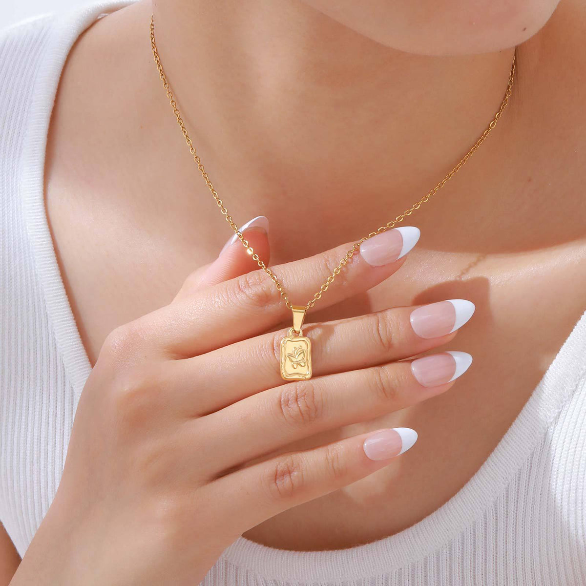 Butterfly Geometric Stainless Steel Necklace