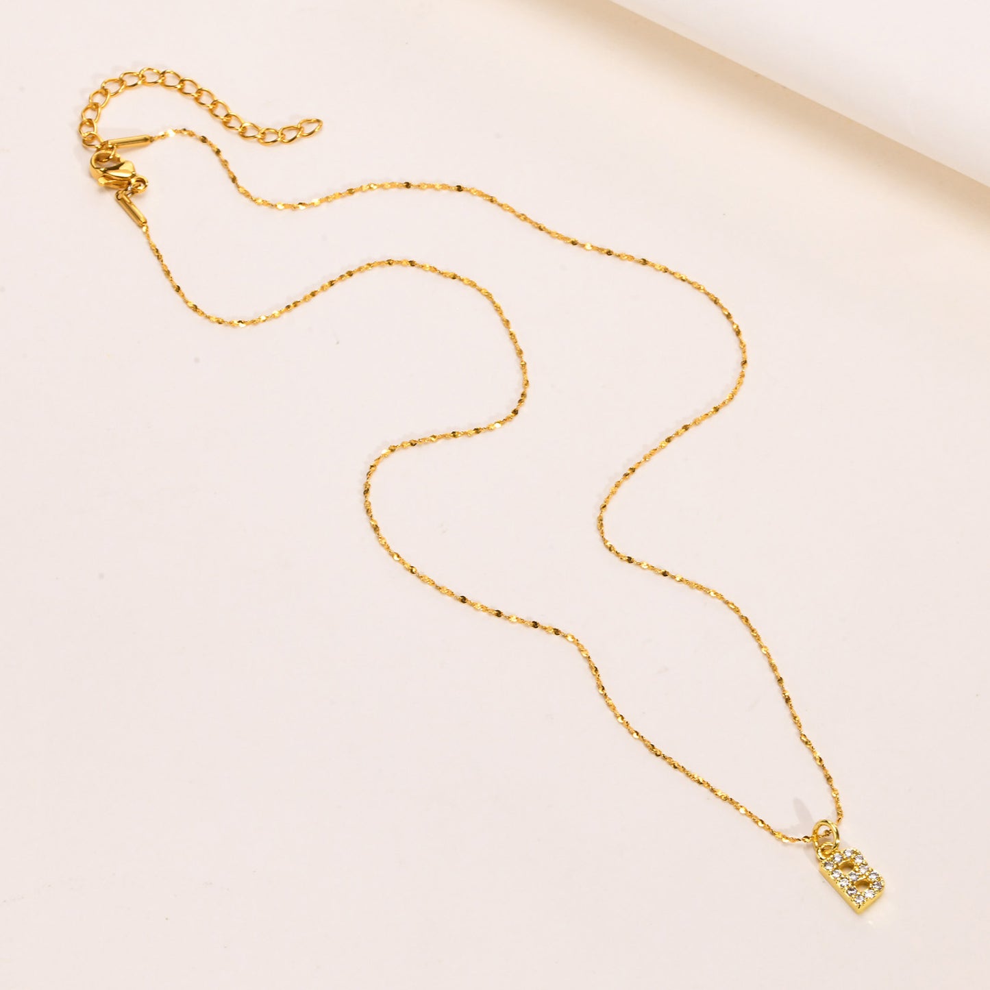 26 English Letter Stainless Steel Necklace Zircon Jewelry