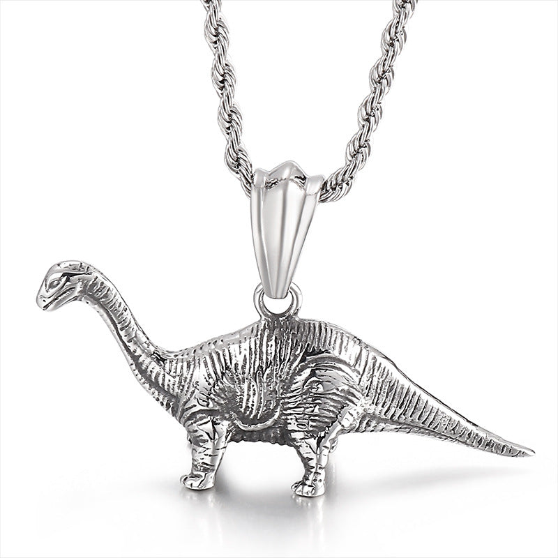 Retro Dinosaur Pendant for Men - European and American Fashion Titanium Steel Jewelry