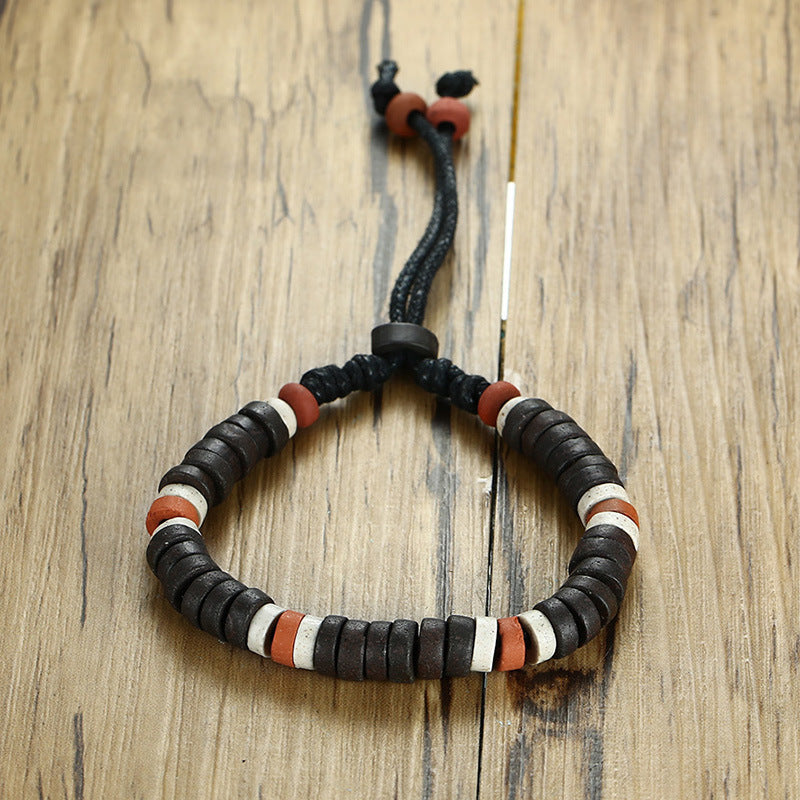 Knot Bracelet Wooden Accessories Stone Nylon Rope Men's Bracelet Adjustable