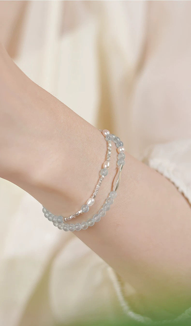 Freshwater Pearl Chalcedony Pearl Bracelet