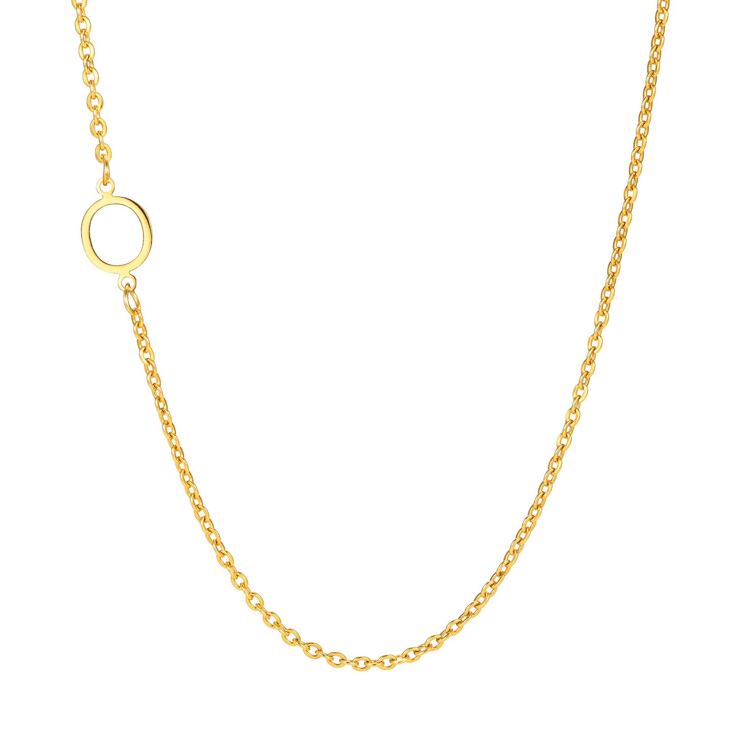 Stainless Steel Flat Cross Chain Letter Necklace Gold Collarbone Chain Letter