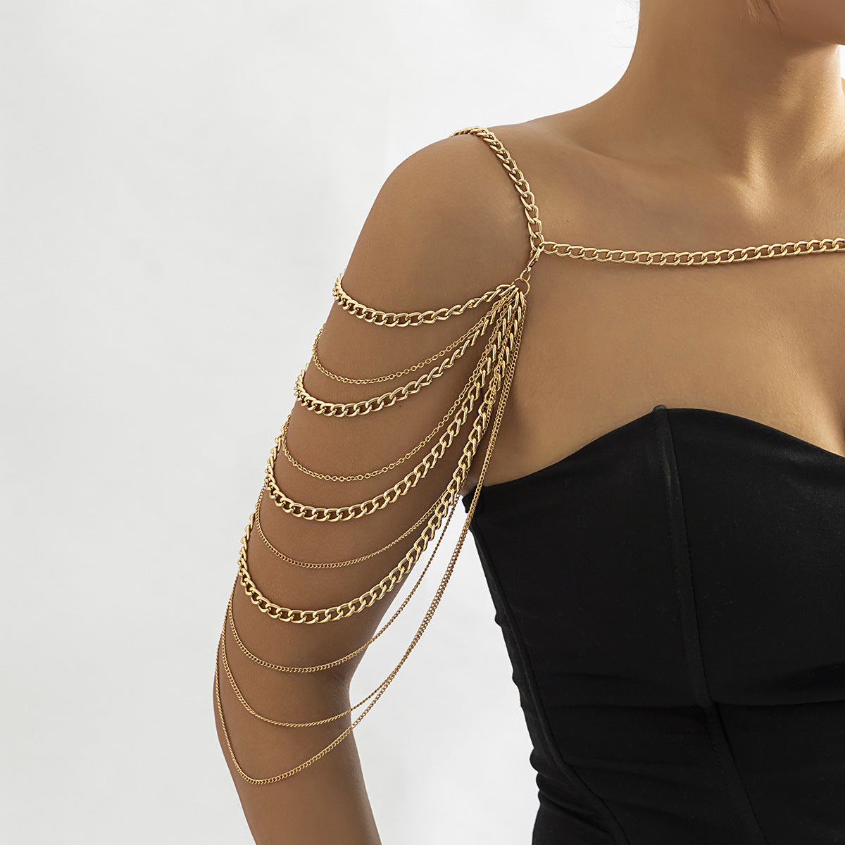 European and American Inspired Jewelry Collection: Vienna Verve Multi-Layered Tassel Necklace and Body Chain for Women