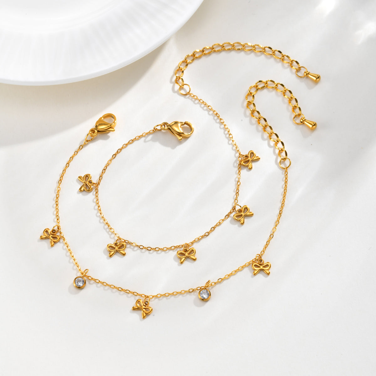 Cross Heart Gold-Plated Stainless Steel Bracelet