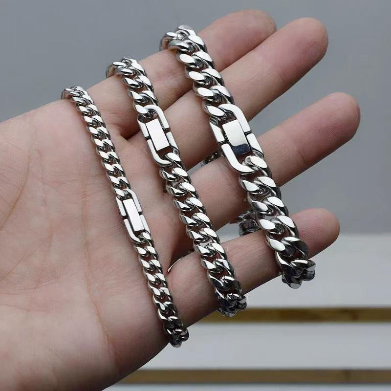 Planderful Jewelry Unisex Titanium Steel Bracelet Set Two Piece Minimalist Modern Everyday Luxury