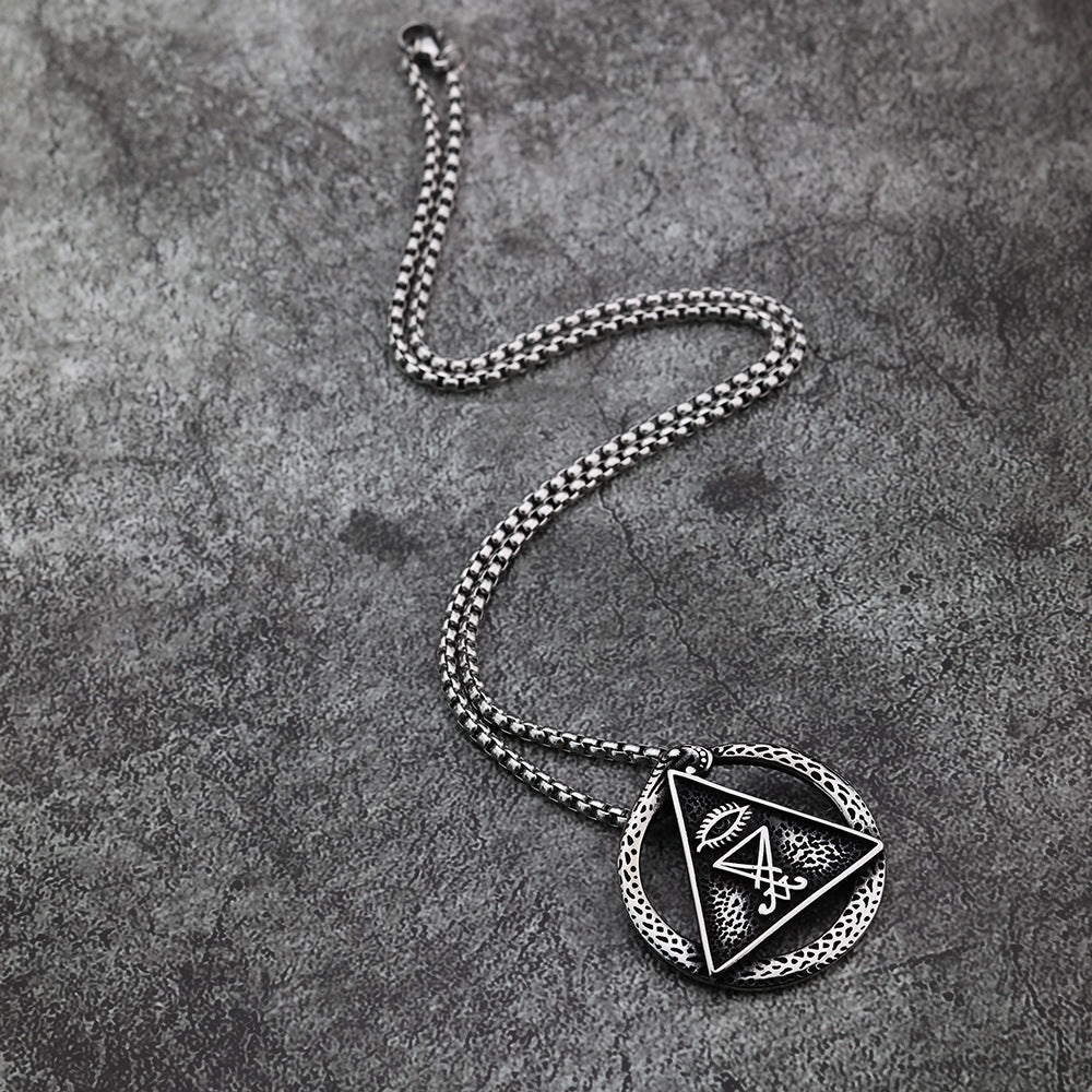 Viking Personality Vintage Freemason Triangle Pyramid Pendant