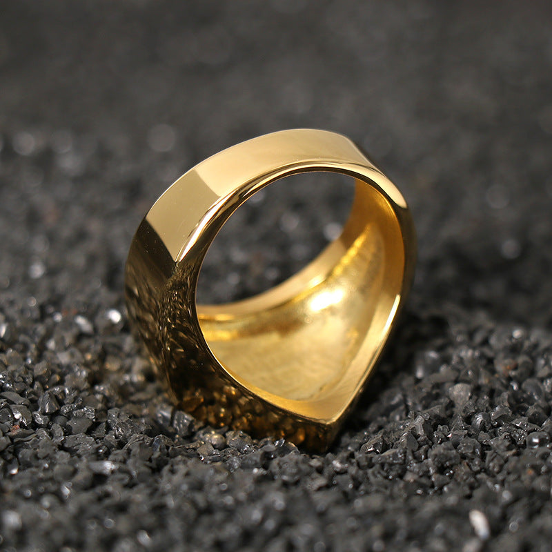 Planderful Geometric Pyramid Ring For Men Stainless Steel