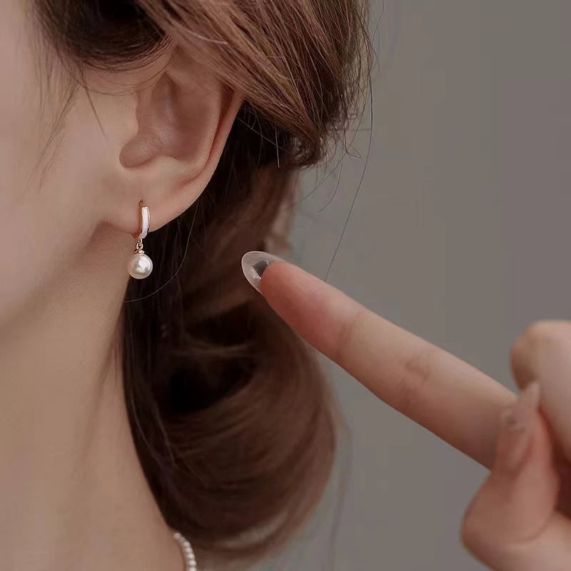 925 Sterling Silver Earrings Plain Circle Light Luxury Style