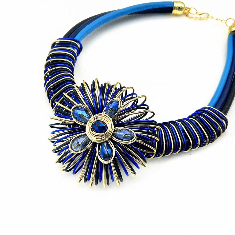 Aluminum Flower Handmade Necklace Set - Savanna Rhythms Collection