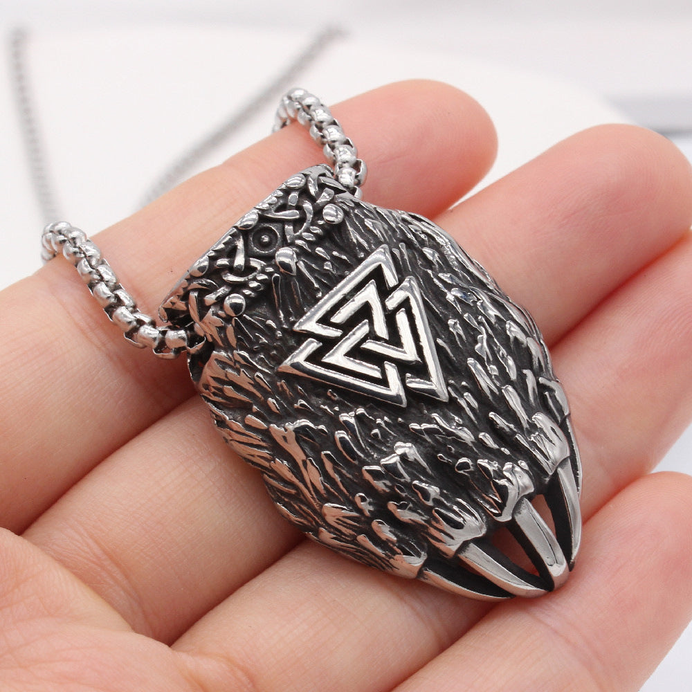 Retro Viking Claw Pendant Titanium Steel Unisex Necklace With Bold Protection Statement By Planderful