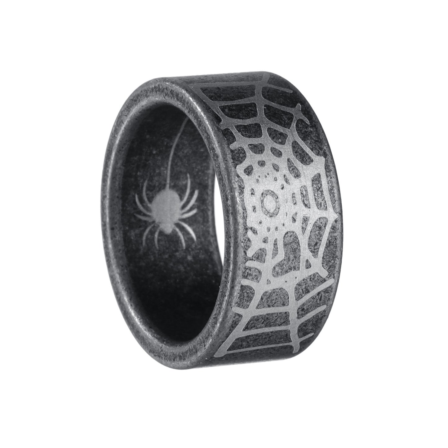 Planderful Spider Web Titanium Steel Ring 10MM Men Edition