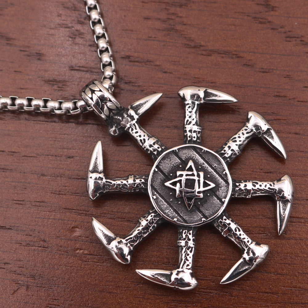 Viking Odin Axe Titanium Steel Necklace - Norse Legacy Collection