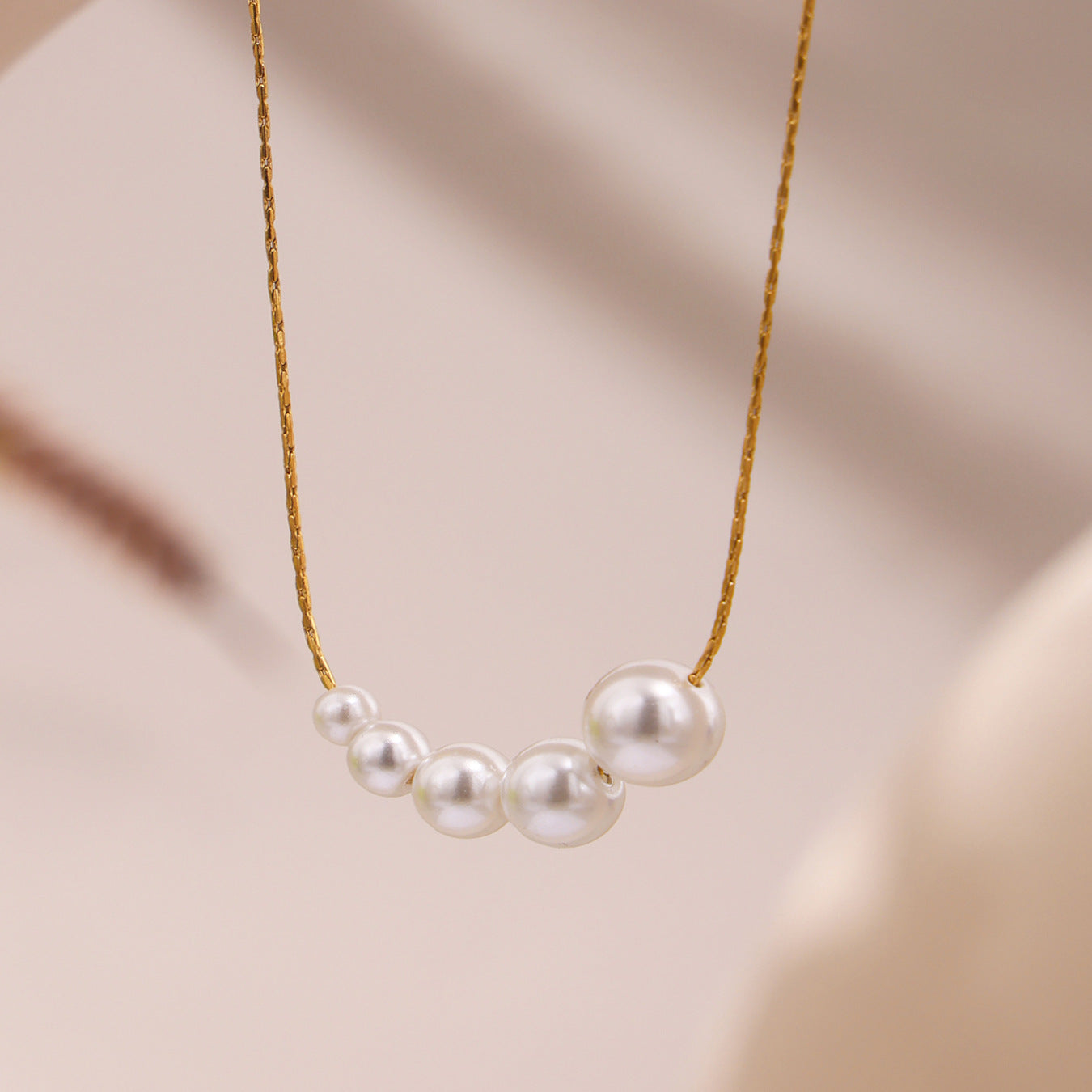 Planderful Stainless Steel Bead Necklace Women Collarbone