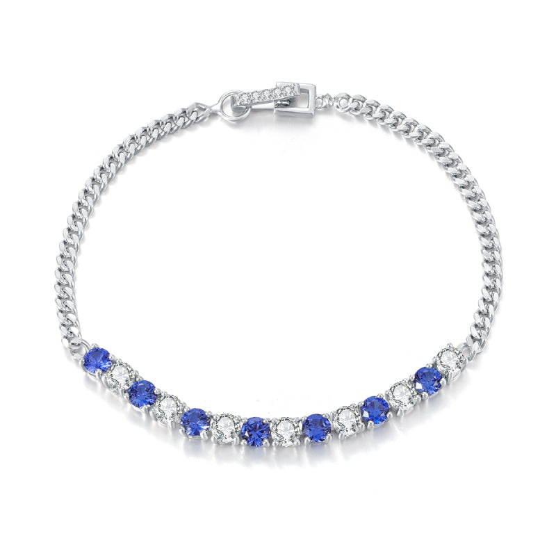 Premium Temperament Lab Grown Sapphire Moissanite Bracelet