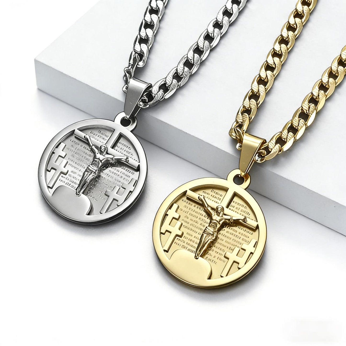 Cross Necklace Titanium Steel Gold Plated Unisex Hip Hop Pendant By Planderful Everyday Genie