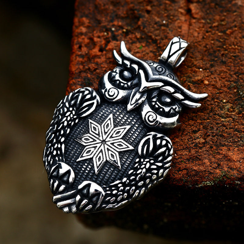 Retro Titanium Steel Owl Pendant for Men - Hot-Selling Personalized Jewelry by Planderful