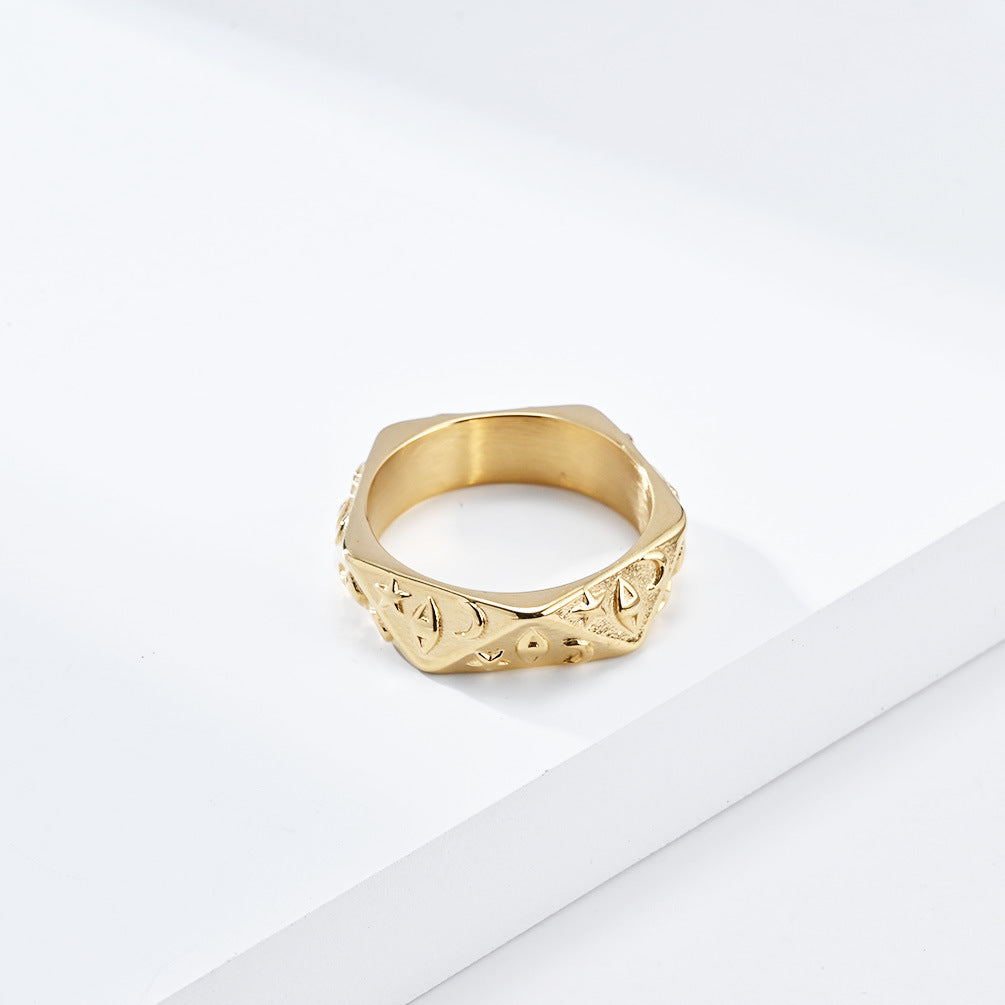 Amazon New Star Moon Eye Ring Hip Hop Accessories for Men