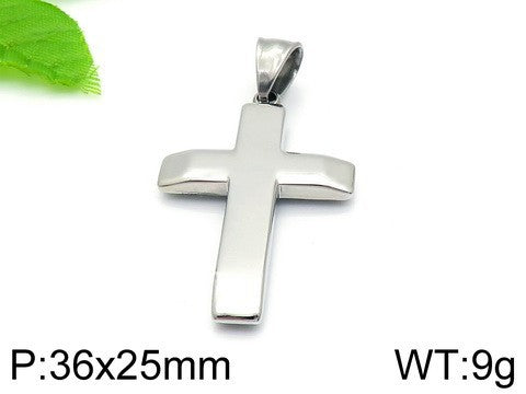 Trendy Stainless Steel Cross Pendant for Men - European and American Style Jewelry