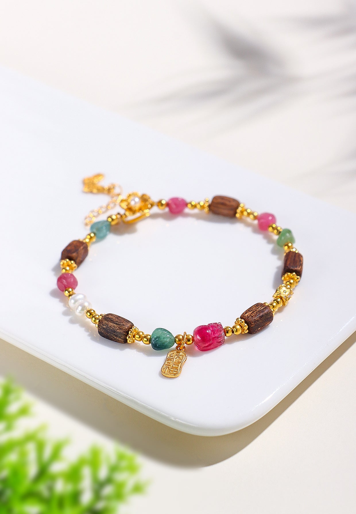 Planderful Fortune's Favor Bracelet – Premium Tourmaline and Natural Pearl Design