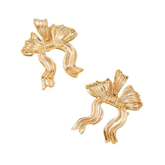 Vibrant Bow Statement Earrings for Stylish Women