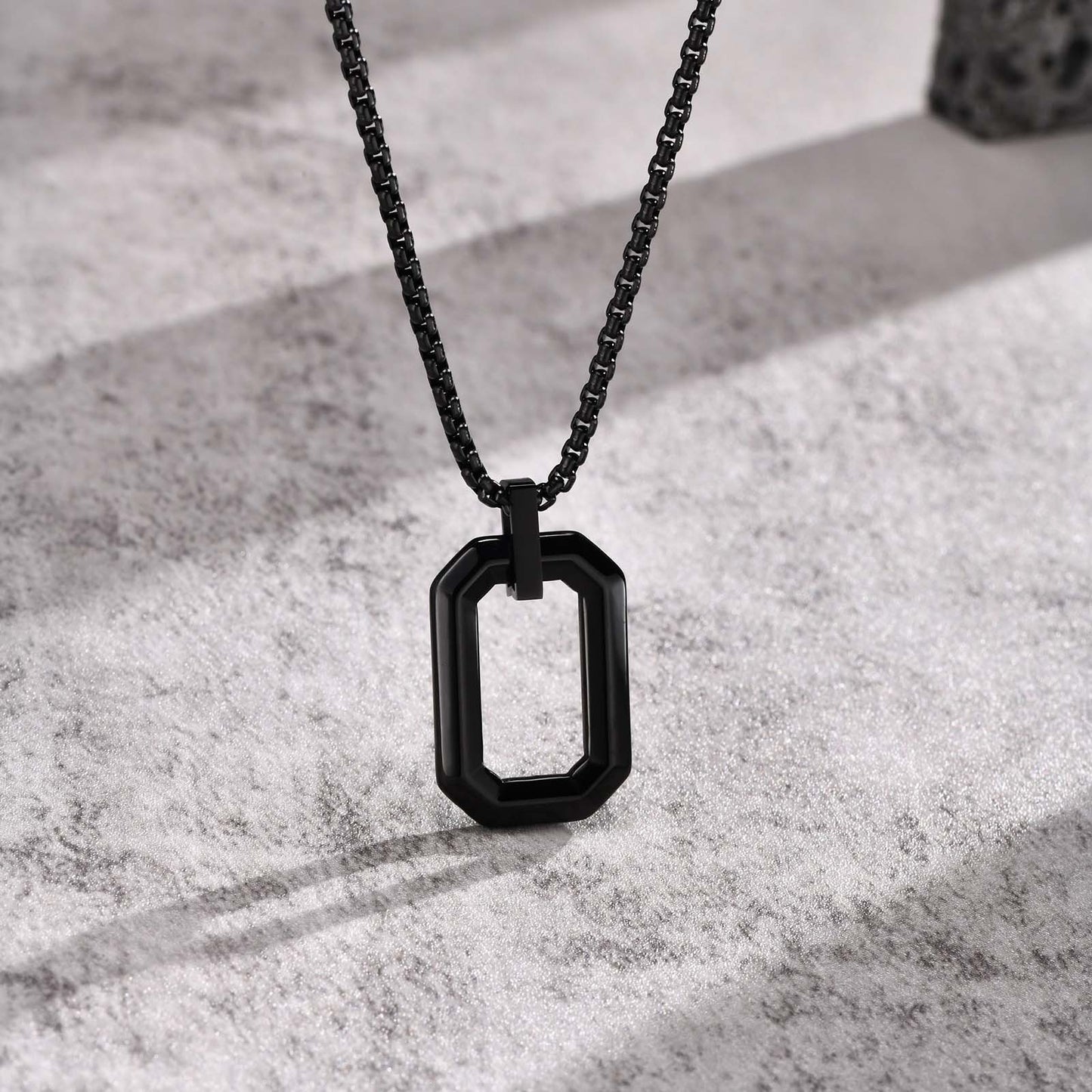 Stainless Steel Geometric Men's Pendant Hip Hop Necklace