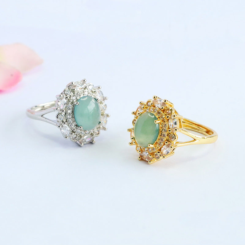 Blue-Water Jadeite Star Cluster Ring