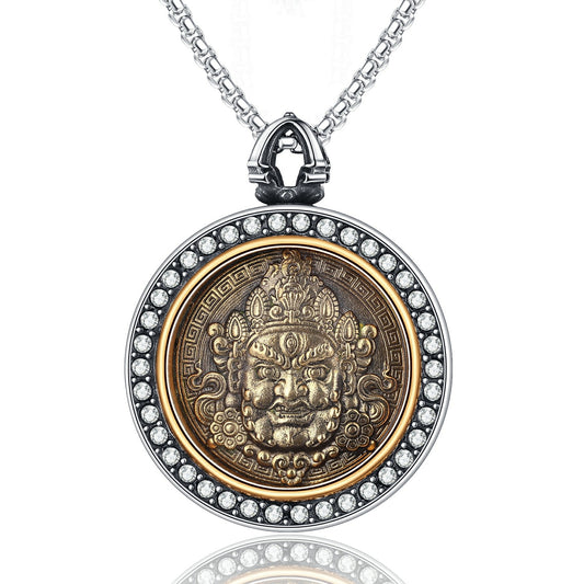 Steel Necklace – Statement Buddha Pendant