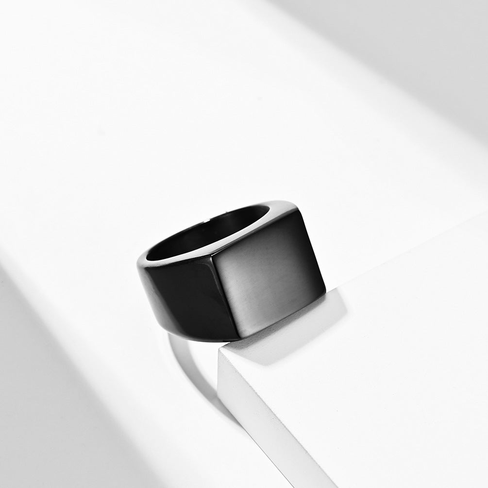 Steel Ring – Statement Geometric Men's Ring