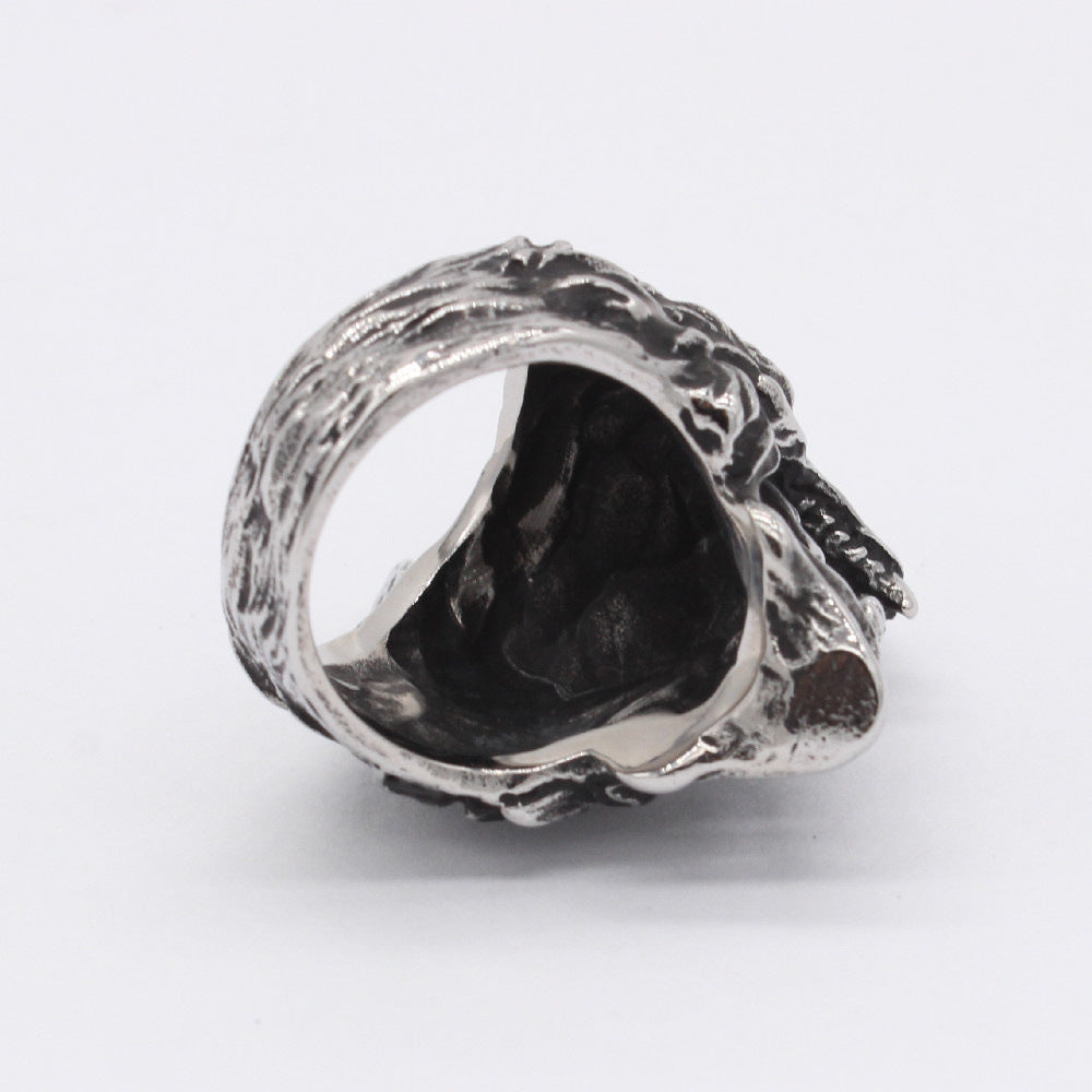Wolf Head Skull Titanium Steel Ring