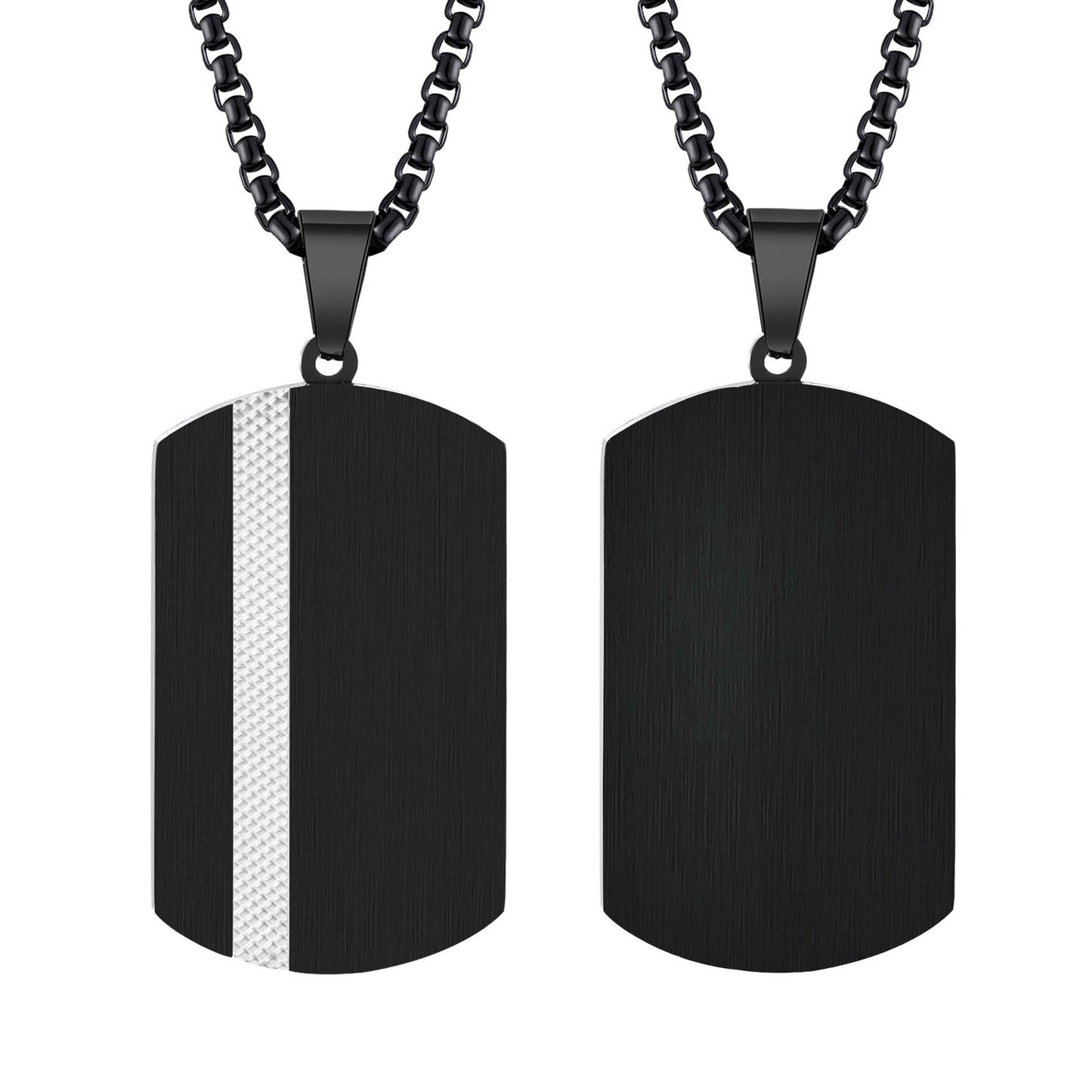 Stainless Steel Necklace Glossy Men's Black Niche Pendant