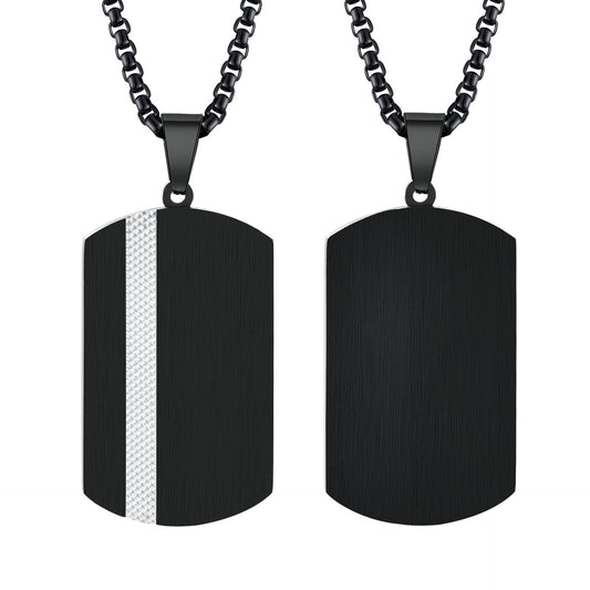 Stainless Steel Necklace Glossy Men's Black Niche Pendant