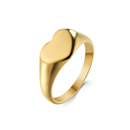 Planderful Heart Shape Titanium Steel Ring For Women Luxurious Everyday Wear Elegant Gift