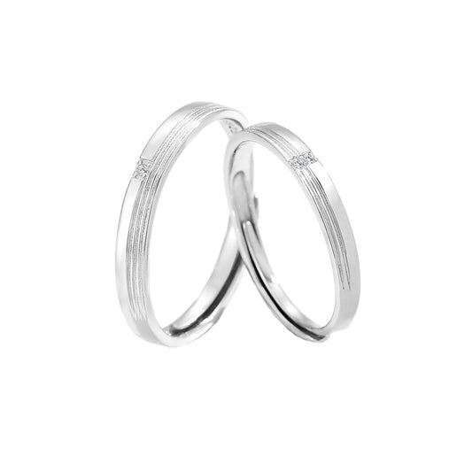 Planderful Jewelry Sterling Silver Couple Ring For Him And Her Light Luxury Unisex Design